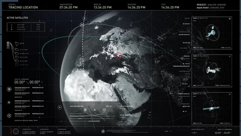 Global tracking network has identified location of unprotected three satellites Stock Footage 270208977