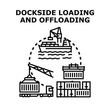 Global trade and logistics cargo container operations Stock Illustration
