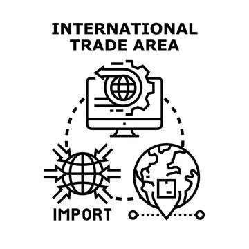 Global trade area connecting import and export online Stock Illustration