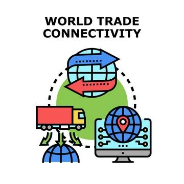 Global trade connectivity forming a logistic network Illustrazione stock