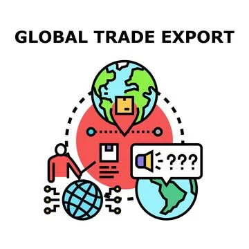 Global trade export business development concept Stock Illustration