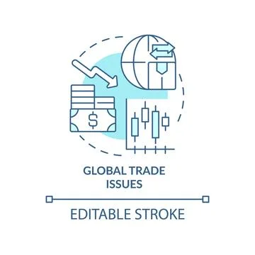 Global trade issues turquoise concept icon Illustrazione stock