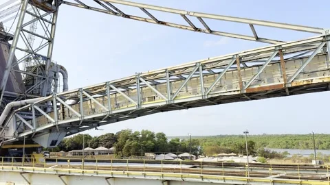 Global Trade Logistics Dockside Bulk Material Handling Equipment Stock Footage 330688383