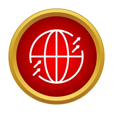 Global trade network with arrows showing import export Stock Illustration