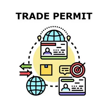 Global trade permit document for international exchange Illustrazione stock