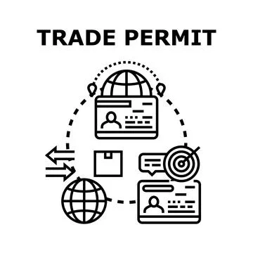 Global trade permit document for international exchange Stock Illustration