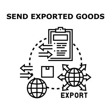 Global trade process exporting goods and logistics management Stock Illustration