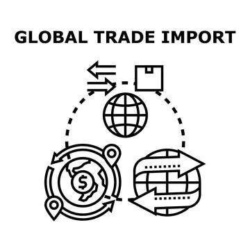 Global trade process import export logistic concept Stock Illustration