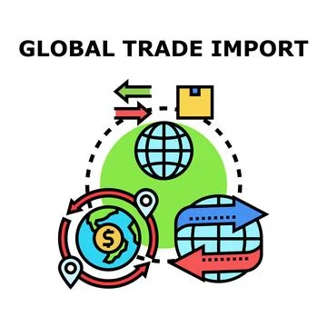 Global trade process import export logistic concept Stock Illustration