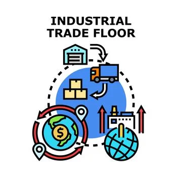 Global trade process managing supply chain logistics 스톡 일러스트