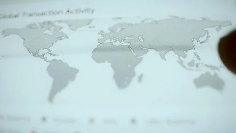 Global transaction activity world map Stock Photos