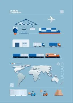 Global Transportation Concept Stock Illustration