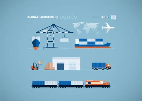 Global Transportation Concept Stock Illustration
