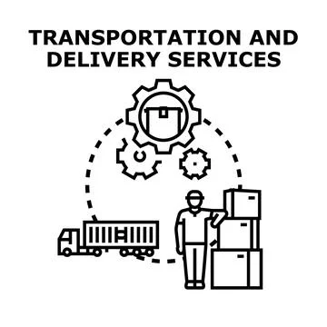 Global transportation logistic and delivery services concept Stock Illustration