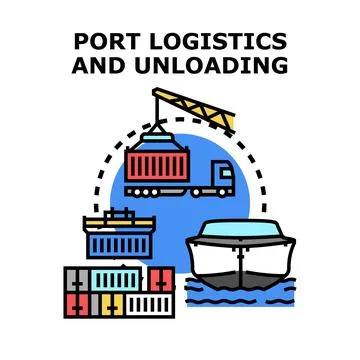 Global transportation logistic cargo delivering importing exporting Stock Illustration