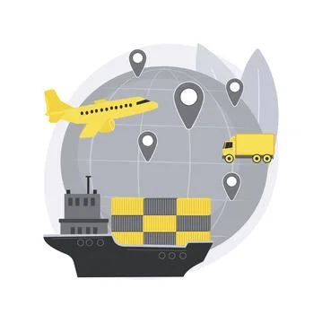 Global transportation system abstract concept vector illustration. Stock Illustration