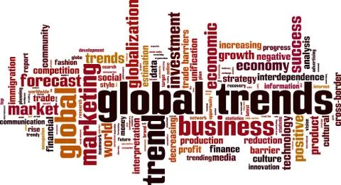 Global trends word cloud Stock Illustration