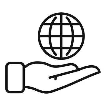 Global trust icon outline vector. Core value Illustrazione stock