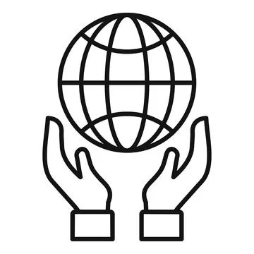 Global trust icon outline vector. Social corporate Stock Illustration