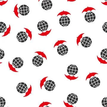 Global Umbrella Flat Vector Seamless Pattern 스톡 일러스트