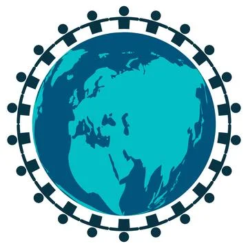 Global Unity Concept with Diverse Hands Surrounding Earth Illustration Stock Illustration