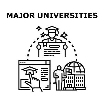 Global university education program offering academic degrees Stock Illustration