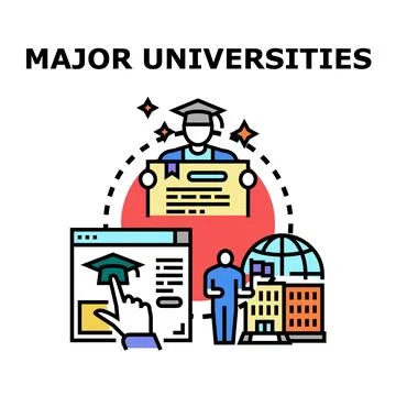 Global university education program offering academic degrees Stock Illustration