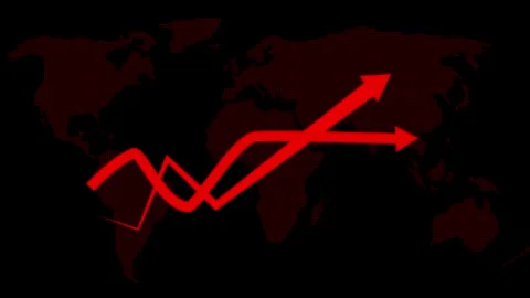Global upward trend arrows over world map Stock Footage 337006761