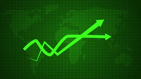 Global upward trend arrows over world map Stock Footage 337006790