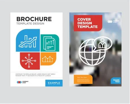 Global user brochure flyer design template Illustrazione stock