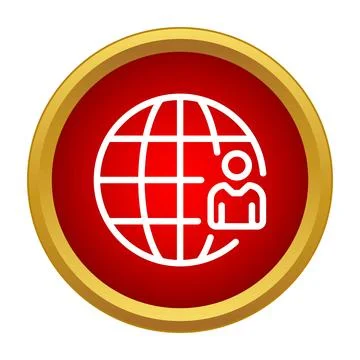 Global user connecting to world network icon イラスト素材
