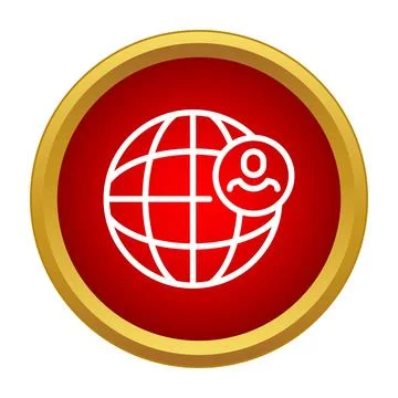 Global user profile icon representing worldwide network connection イラスト素材