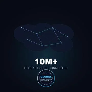Global Users Connected 10M Network Milestone Animation Stock-Illustration