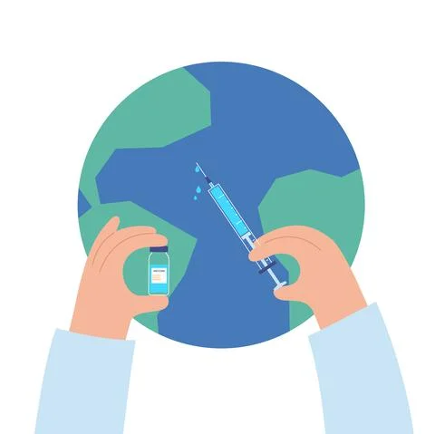 Global vaccination concept Illustrazione stock