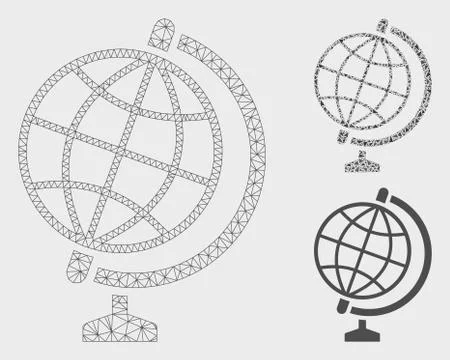 Global Vector Mesh 2D Model and Triangle Mosaic Icon イラスト素材