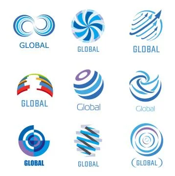 Global vector set Stock Illustration