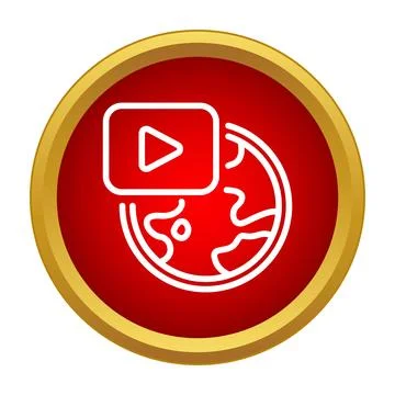 Global video player concept with world globe background Stock Illustration
