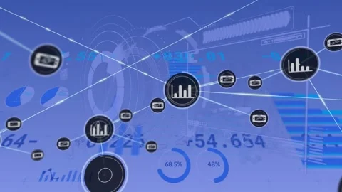 Global video showcases extensive animation networks and data processing Stock Footage 330058489