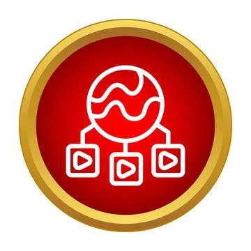 Global video streaming network distributing multimedia content Stock Illustration