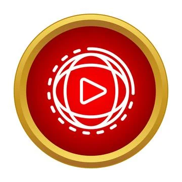 Global video streaming play button icon concept Illustrazione stock