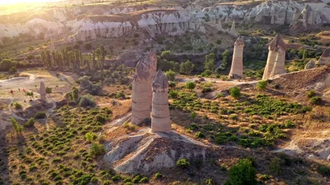 Global view of Geological Chimneys in the Valley of Love Stock Footage 237175099