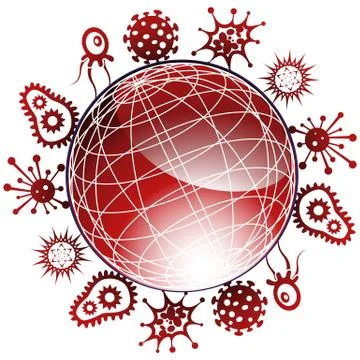 Global viruses 3d Stock Illustration