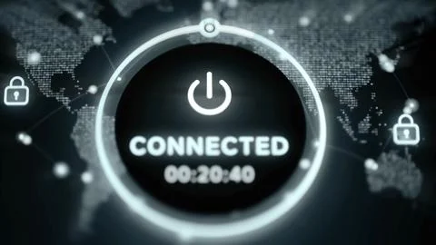 Global VPN connection timer reaches 00:20:40 Stock Photos