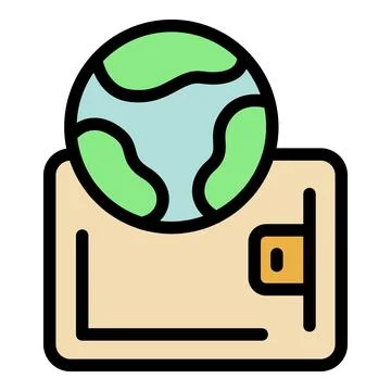 Global vpn icon vector flat Stock Illustration