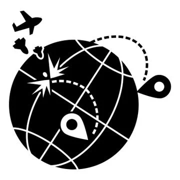 Global war migration icon, simple style Stock-Illustration
