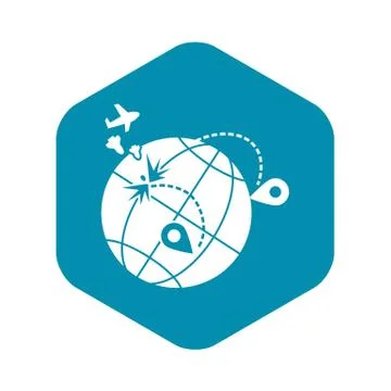 Global war migration icon, simple style Illustrazione stock