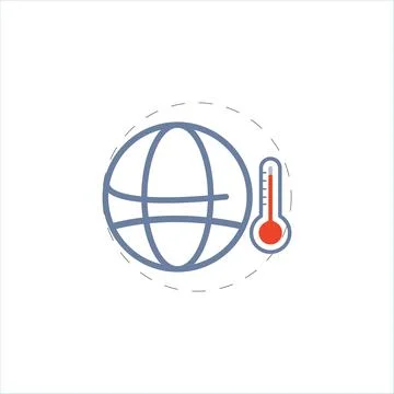 Global warm colorful vector flat icon Stock Illustration