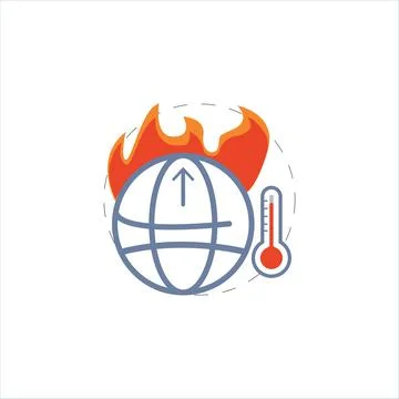 Global warm colorful vector flat icon Stock Illustration