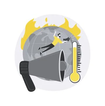 Global warming abstract concept vector illustration. Stock Illustration