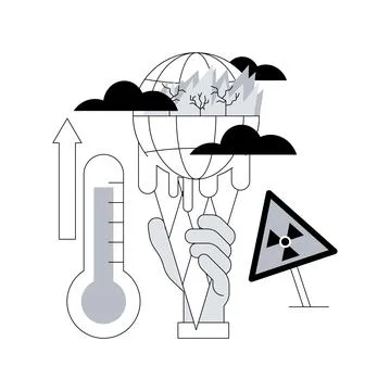 Global warming abstract concept vector illustration. Stock Illustration